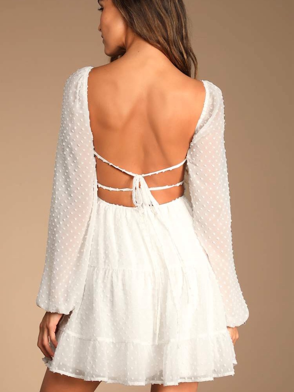 NWT Lulus Longing And Love White Swiss Dot Puff Long Sleeve
Mini Dress - Picture 2 of 5